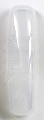 RADIUS Toothbrush, Original Big Brush & Case, Right Handed, Clear Brush with Clear Case, BPA Free ADA Accepted