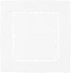 CleverDelights White Hemstitch 6" Cocktail Napkins - 12 Pack - 55/45 Linen Cotton Blend