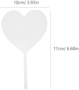 15pcs Clear Heart-shaped Acrylic Cupcake Toppers DIY Blank Party Cake Picks for Birthday Dessert Decoration and Break-resistant Cake Scene Props