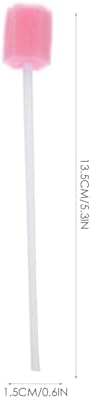 Healifty Disposable Oral Swabs - 100pcs Mouth Swabs for Elderly, Unflavored & Sterile Oral Care Sponge Swabs, Pink