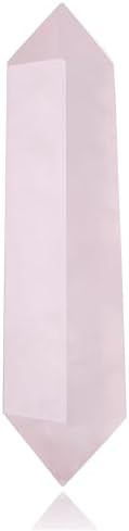 YATOJUZI 3.5" Rose Quartz Healing Crystals Wand Natural Crystals and Healing Stones Large Hexagonal Rose Quartz Crystal Points for Meditation Divination Reiki Energy Balancing 1PCS