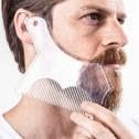 Beard Trimmer for Men, Transparent Styling Brush Hair Tools Clear Beard Shaping Tool Multi Style Lineup Stencil Contour Gauge Tool for Precise Facial Hair Grooming Men Barber Accessories