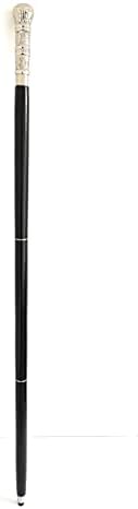 Silver & Black Woodcrafts Victorian Style Cane/Stick/Walking Stick Size 36 to 37" INCH Approx