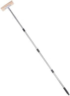 Heavy Duty Stainless Steel Wire Scrub Brush with Long Handle Moss Remover Wire Broom Outdoor Floor Scrub Brush for Patio Deck Garden Garage (20cm / 7.9in)