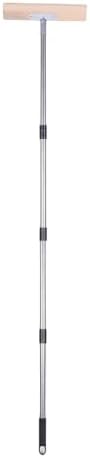 Heavy Duty Stainless Steel Wire Scrub Brush with Long Handle Moss Remover Wire Broom Outdoor Floor Scrub Brush for Patio Deck Garden Garage (30cm / 11.8in)
