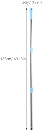 Mobestech Three-Section Stainless Steel Mop Handle Replacement Rod Metal Broom Pole for Bathroom and Floor Cleaning Sturdy Mop Stick Replacement