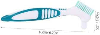 FRCOLOR 2pcs Denture Cleaning Brush Double Sided Hard Bristle Denture Brush for Braces and Travel