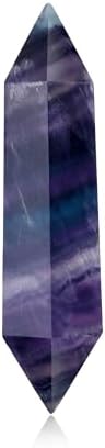 YATOJUZI 3.5" Rainbow Fluorite Healing Crystals Wand Natural Crystals and Healing Stones Large Hexagonal Fluorite Crystal Points for Meditation Divination Reiki Energy Balancing 1PCS