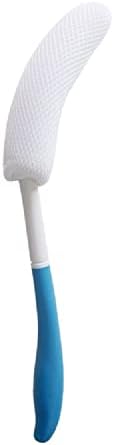 Body Back Bath Brush, Curve Long Handle Mesh Bag Sponge, Replaceable Scrubbing Brush, Exfoliating Skin Shower Brush, Length 15.35 Inch/39cm