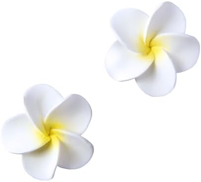 O'Creme White Plumeria Royal Icing Sugar Flower 1-1/4 Inch, Pack of 8