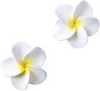 O'Creme White Plumeria Royal Icing Sugar Flower 1-1/4 Inch, Pack of 8