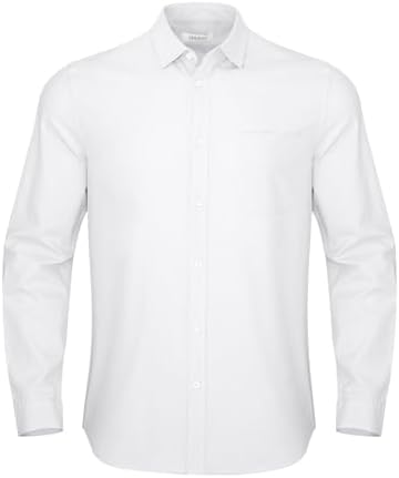 JEKAOYI Button Down Linen Shirts for Men Casual Long Sleeve Regular Fit Cotton Beach Shirts with Pocket