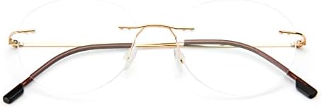 Round rimless reading glasses super light titanium alloy Reader for men and women