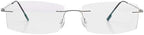 Fuisetaea Rimless Frame Reading Glasses Flexible Titanium Alloy +1.75 Lightweight Readers Glasses