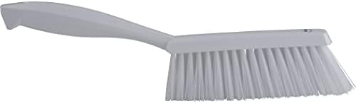 Vikan 45875 Bench Cleaning Brush, Polypropylene/Polyester Soft Bristle Dustpan Brush & Sweeper With Handle, 14-Inch, White