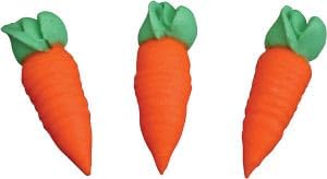 Edible Easter Cupcake Toppers – 15 Count Royal Icing Textured Carrot Sugar Decorations (1.125") – Easter Cake & Cookie Decor for Spring Desserts
