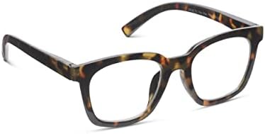 Peepers by PeeperSpecs Women's to The Max Square Blue Light Blocking Reading Glasses, Tortoise, 49 + 1.5