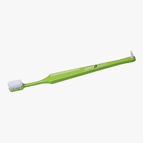 Paro exS39 Extra Sensitive Toothbrush with Interspace Brush F | Dual Features | Ultra Soft Bristles | Unisex | (6 Pack Multi-Color)