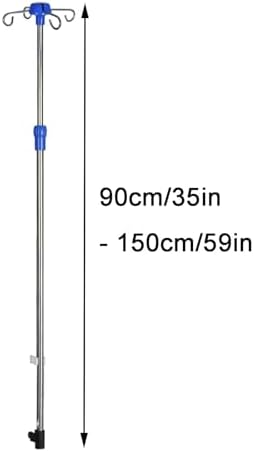 IV Poles for Wheelchair Stand 4 Hooks Portable IV Stand Wheelchair Telescopic IV Pole Height Adjusts