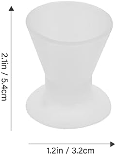 Healifty Silicone Mixing Bowl Dental Lab Rubber Mixing Cups Set for Epoxy Resin Mini Self Coagulation Practical Oral Cup Mold Supplies Easy-Clean White