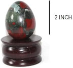 Natural Bloodstone Egg 2 Inch – Hand Carved Healing Crystal Egg for Energy, Chakra Balancing, Reiki, Meditation & Home Décor – Polished Gemstone Egg