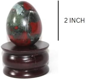 Natural Bloodstone Egg 2 Inch – Hand Carved Healing Crystal Egg for Energy, Chakra Balancing, Reiki, Meditation & Home Décor – Polished Gemstone Egg