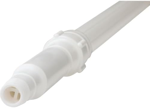 Vikan 2973Q5 62.9"-113.9" Quick Connect Waterfed Aluminum Extension Handle with Threaded Tip, 1.26" Diameter, White