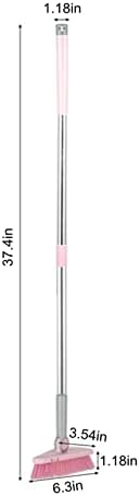 Cleaning Brush with Long Handle Floor Scrubbers for Tub Tile Cleaning Supplies Scrub Brush for Bathroom Bathtub Toilet Floor Kitchen Apartment Essentials forfor Women Men (Pink)