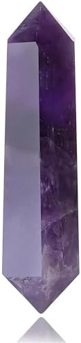 YATOJUZI 3.5" Amethyst Healing Crystals Wand Natural Crystals and Healing Stones Large Hexagonal Amethyst Crystal Points for Meditation Divination Reiki Energy Balancing 1PCS