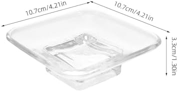 Cabilock 2pcs Glass Soap Dish Set with Anti-Slip Design Small Square Frosted Soap Tray for Bathroom and Kitchen Bar Holder Decorative and Practical Bath Tub Container