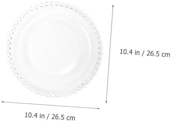 Zerodeko Pearl Beaded Edge Glass Fruit Plate 10-inch Salad and Dessert Plate Household Tableware for Snacks and Entertaining