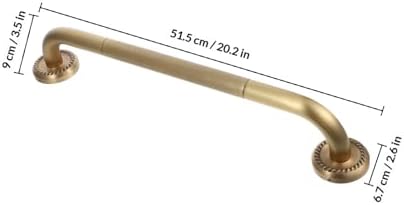 OUNONA Antique Brass Shower Grab Bar for Elderly Non-Slip Bathtub Handrail Wall-Mounted Bathroom Safety Rail for Seniors and Disabled Users