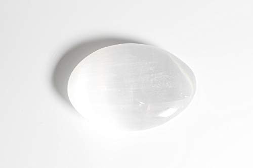 Natural White Selenite Palm Stone - Healing Crystal - Large Crystal Selenite Spiritual Healing Massage Stone