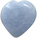 Amazing Gemstone Blue Calcite Celestite Crystal Heart Palm Stone - Pocket Massage Worry Stone for Natural Body Chakra Balancing, Reiki Healing and Crystal Grid