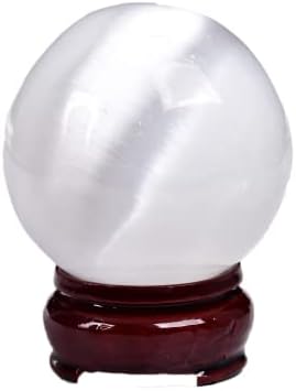 JIC Gem 1pcs 4.5" White Selenite Crystal Ball for Meditation、Fengshui、Home Decors Healing Crystal Ball