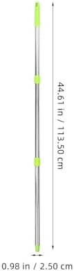 Ipetboom Replacement Mop Handle - 44.68In Adjustable 3-Section Mop Pole Broom Rod with Ergonomic Grip Stainless Steel Stick Compatible with Various Broom Heads for Household Cleaning
