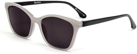 OPULIZE KAT Reading Sunglasses for Women Men, Cat-Eye Frame with Spring Hinges and Tinted UV400 Protection Lens, Grey +1.50 (Pack of 1)