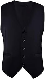 GUSLESON Men's V-Neck Suit Vests Solid Color Formal Slim Fit Business Dress Vest Waistcoat
