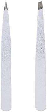 Amazon Basics Precision Eyebrow Tweezers for Fine Hair Removal, Stainless Steel, 2 Pack