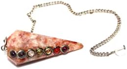 Jet Energized Sunstone Chakra Pendulum Faceted Cone Shaped Jet International Crystal Therapy Image is JUST A Reference