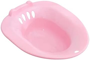 predolo Women Elderly Toilet Seat Sitz Bath Basin Wide Seating Area Hip Bath Tub Portable, Pink