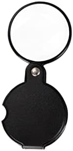 3pcs10x Small Pocket Magnify Glass Premium Folding Mini Magnifying Glass with Rotating Protective Leather Sheath, Apply to Reading, Science, Jewelry, Hobbies, 1.96in.
