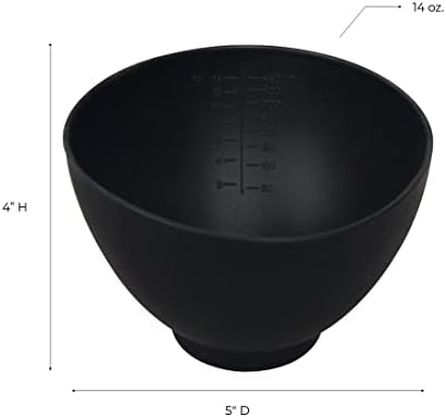 ForPro Professional Collection Silicone Mixing Bowl, Black, Flexible, Odorless, for Mixing Facials, Massage, Body & Other Products, 14 oz