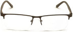 Men Premium Optical Frame Wide Large Head Reading Glasses Half Rim Metal - Reader 149MM DRM01