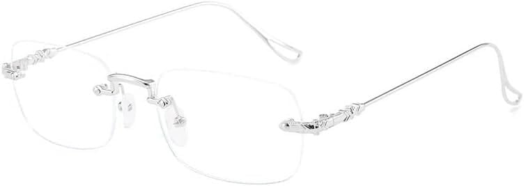 Rimless Computer Readers Anti Glare Reading Glasses Sturdy Blue Light Blocking Flat Light Mirror Eyewear