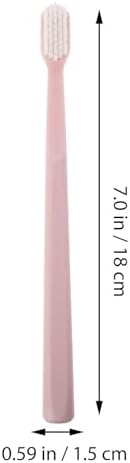 FRCOLOR Wheat Straw Toothbrush Set 8pcs with Gentle Thin Bristles, Portable Travel Toothbrush with Cap for Camping and Daily Oral Care