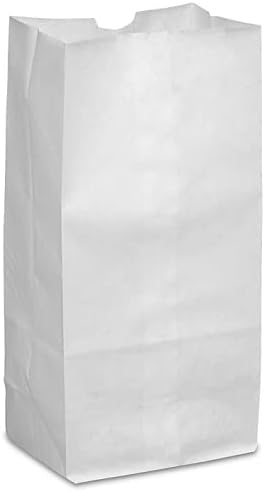 Perfect Stix 6lb White Paper Lunch Bags - Pack of 125ct. White Paper Bags.Craft Bags, Lunch Bags,Snack Bags. 6" x 3.5 "x 11.5".