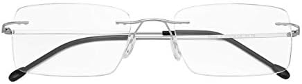 Eyekepper Frameless Reading Glasses for Men Reading - Rectangle Rimless Reader Eyeglasses Silver +1.50