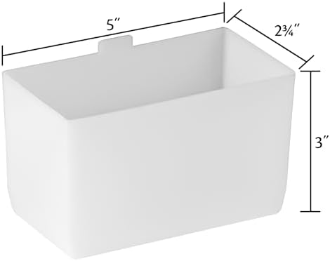Akro-Mils 30102 Plastic Bin Cup Storage for Sorting Small Parts In Shelf Bins, (2-3/4-Inch x 5-Inch x 3-Inch), White, Case of 24