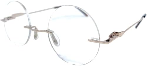 The Steve, Totally Round Rimless Reading Glasses, Unisex Stylish Circle Readers